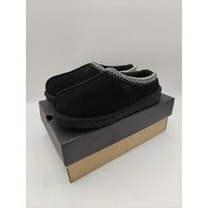 UGG Tasman Slipper Shoes Mens Size 10 Black Suede Wool Lined Slip-On Indoor